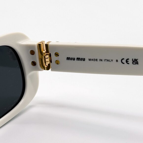 NEW MIU MIU MU08ZS 1425S0 WOMEN SUNGLASSES SMU 08Z 1425S0 WHITE EYEWEAR - Picture 8 of 10